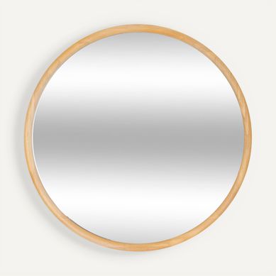 Miroir rond en bois Ø 55 cm KIM Marron vue de face