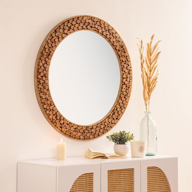 Atmosphera - Miroir mural OLAV d. 52 cm paulownia