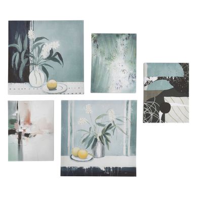 Assorti set 5 toiles 25x25 cm CYNTHIA Vert Assorti set 5 toiles 25x25 cm CYNTHIA Vert vue 3/4