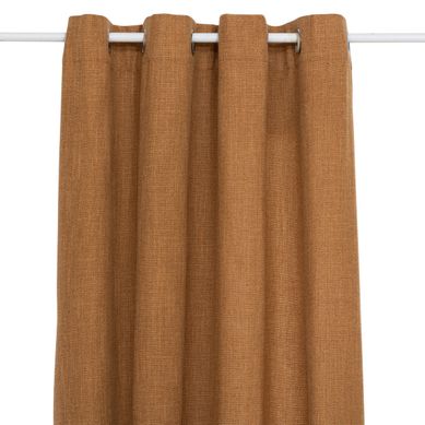 Rideau à Oeillets Tissu Marron Cannelle 140 X 260 Cm