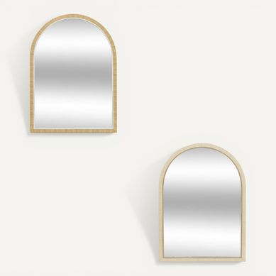 Miroir arche H75 cm THEA Marron clair / Marron foncé vue de face