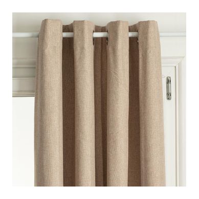 Rideau à Oeillets Occultant En Tissu Beige Lin 140 X 260 Cm