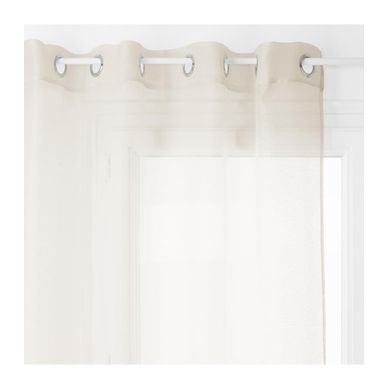 Voilage à Oeillets Beige Lin 135 X 240 Cm