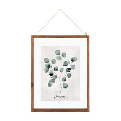 Cadre Décoratif Feuilles En Bois Et Verre 38 X 48 Cm