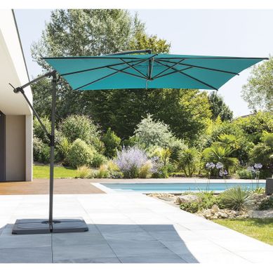 Toile De Parasol Melhia 4x3m Anthracite - Replacement Écologique - Traitement Déperlant