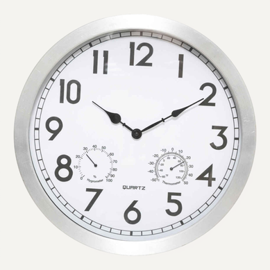 Pendule Horloge Murale Outdoor En Alu Et Verre D 40 Cm