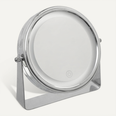 Miroir Lumineux Pivotant Sur Pied En Métal 1 Face Normale Et 1 Face Grossissante X5