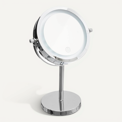 Miroir Sur Pied Pivotant Double Face Zoom X3 Et Lumineux à LED