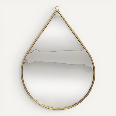 Miroir Mural En Métal En Forme De Goutte 21 X 29 Cm