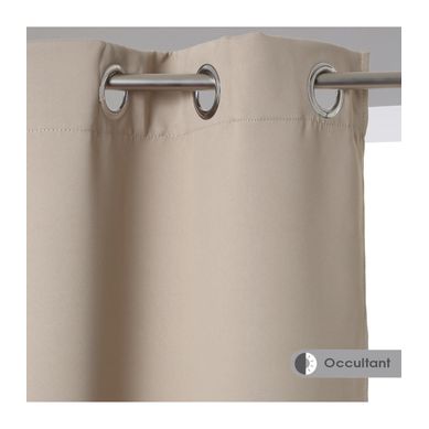 Lot De 2 Rideaux Occultants Beige Lin 135 X 240 Cm
