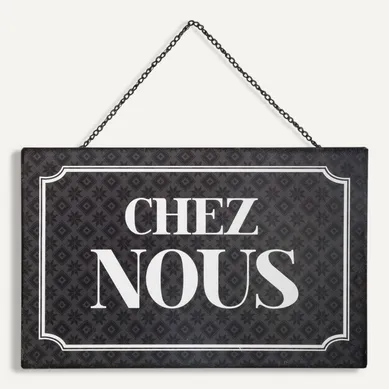 Plaque Décorative Murale En Métal Avec Message 28 X 18 Cm