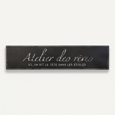 Décoration Murale En Métal Vieilli Et Rétro Texte En Relief 78 X 18 Cm