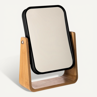 Miroir Pivotant Support En Bambou 1 Face Normale  Et 1 Face Grossissante X3