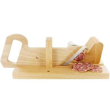 Trancheuse à Charcuterie PICK AND DRINK - Bois Et Inox, Coupe Jusqu'à 6cm, Dimensions 30.5x19.3x12.4cm
