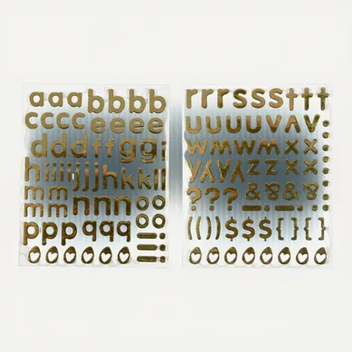 Lot De 2 Planches De Stickers "alphabet" 2cm Or