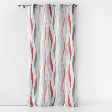 Rideau Tamisant À Rayures Ondulées - 140x280 Cm - Rouge