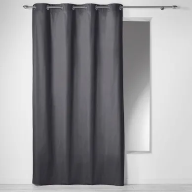 Rideau À Oeillets 100 % Coton Panama - 140x240 Cm - Bleu Foncé