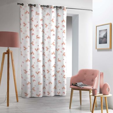 Rideau Enfant À Oeillets "silana" 140x240cm Rose