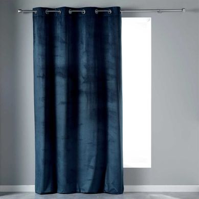 Rideau À Oeillets "velvetine" 140x240cm Bleu Marine