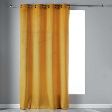 Rideau À Oeillets "velvetine" 140x240cm Jaune