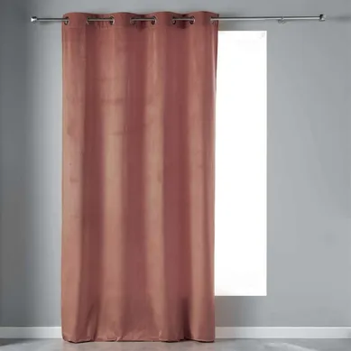 Rideau À Oeillets "velvetine" 140x240cm Rose