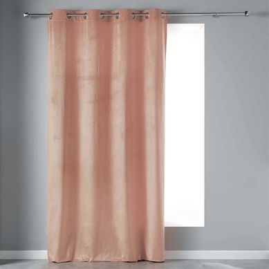 Rideau À Oeillets "velvetine" 140x240cm Rose Dragée