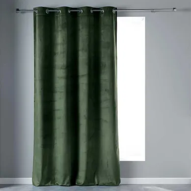 Rideau À Oeillets "velvetine" 140x240cm Vert Kaki Rideau À Oeillets "velvetine" 140x240cm Vert Kaki