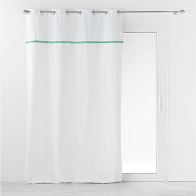 Rideau Tamisant À Galon Frangé - 140x240 Cm - Vert Menthe