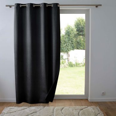 Rideau Occultant Velours "shadow" 140x260cm Noir