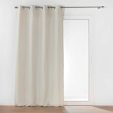 Rideau à Oeillets Occultant Beige 135x260