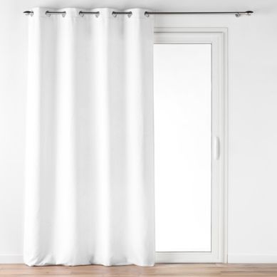 Rideau À Oeillets Verra Velours En Relief - 140x260 Cm - Blanc