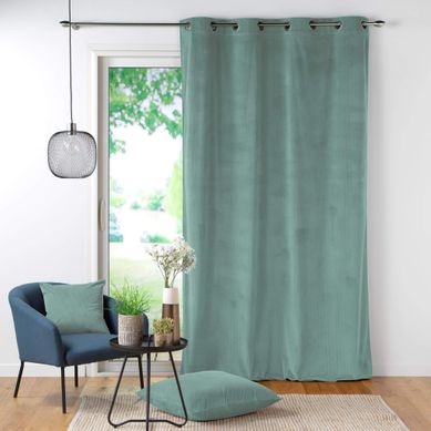 Rideau Velours Côtelé Casual 140x260 Cm Sauge