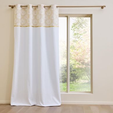 Rideau À Oeillets "majestia" 140x240cm Beige et Blanc