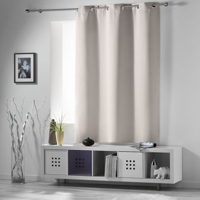 Rideau Court Obscurcissant 90 % Adapté Radiateur - 135x180 Cm - Naturel