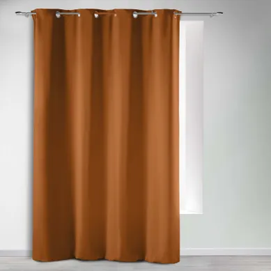 Rideau Anti-bruit Et Isolation Thermique - Taille 105x145 Cm - Tissu Polyester 225 G/m² - Œillets Inox - Couleur Marron