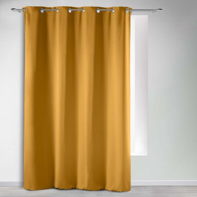 Rideau Occultant Uni À Oeillets - 135x240 Cm - Jaune Ocre