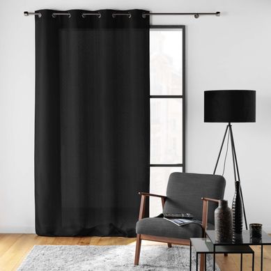 Rideau Uni À Oeillets "soline" 140x260cm Noir