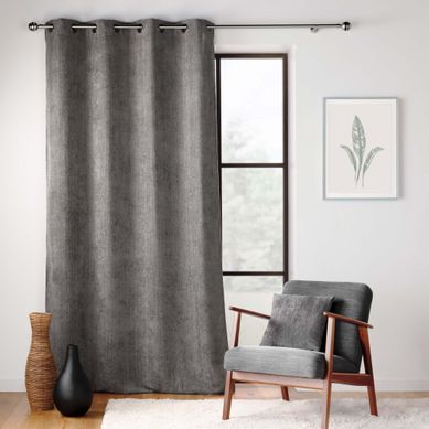 Rideau Obscurcissant Velours 140x260 Leo Anthracite