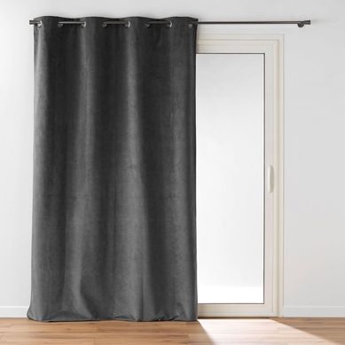 Rideau Occultant En Velours "olympe" 140x260cm Anthracite