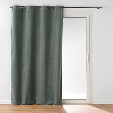 Rideau Occultant En Velours "olympe" 140x260cm Kaki