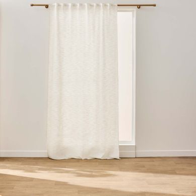 Rideau À Passants Effet Lin Tissé "nando" 140x260cm Naturel