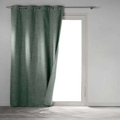 Rideau Occultant À Oeillets "crépuscule" 140x260cm Vert Cèdre