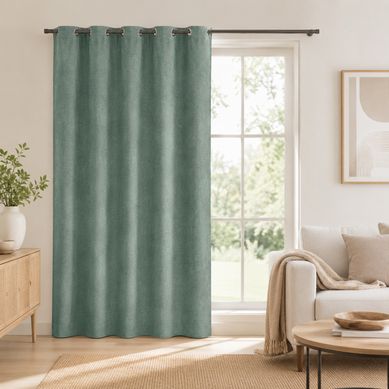 Rideau Occultant En Velours "velouris" 135x260cm Vert Cèdre