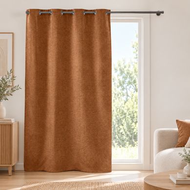 Rideau Occultant En Velours "velouris" 135x260cm Camel