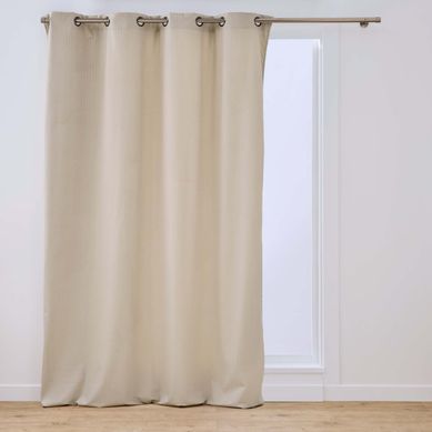 Rideau En Velours Relief "livane" 140x240cm Beige Lin
