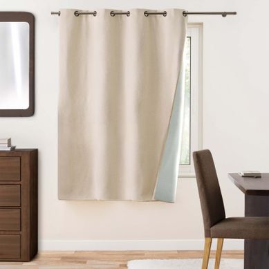 Rideau 100% Occultant À Oeillets En Tissu Uni - 140x180 Cm - Naturel