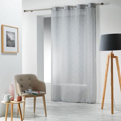 Rideau Voilage À Oeillets "carlin" 140x240cm Gris