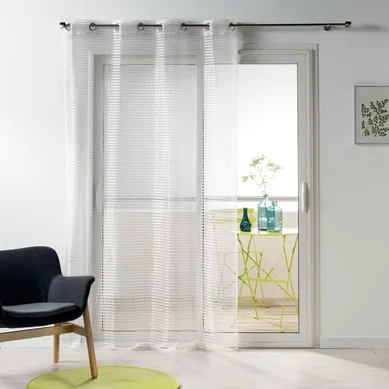 Rideau Voilage Maille "cadria" 140x240cm Blanc