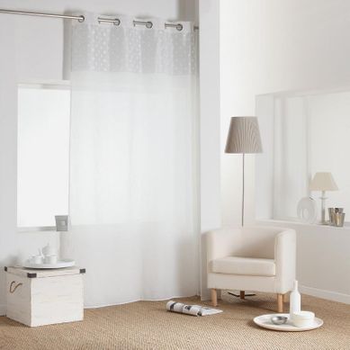 Rideau Voilage à Oeillets "minnie" 140x240cm Gris
