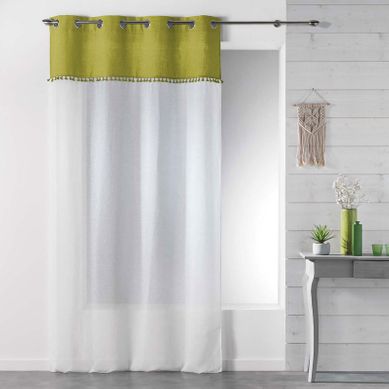 Rideau Voilage à Oeillets "alixia" 140x240cm Vert Anis